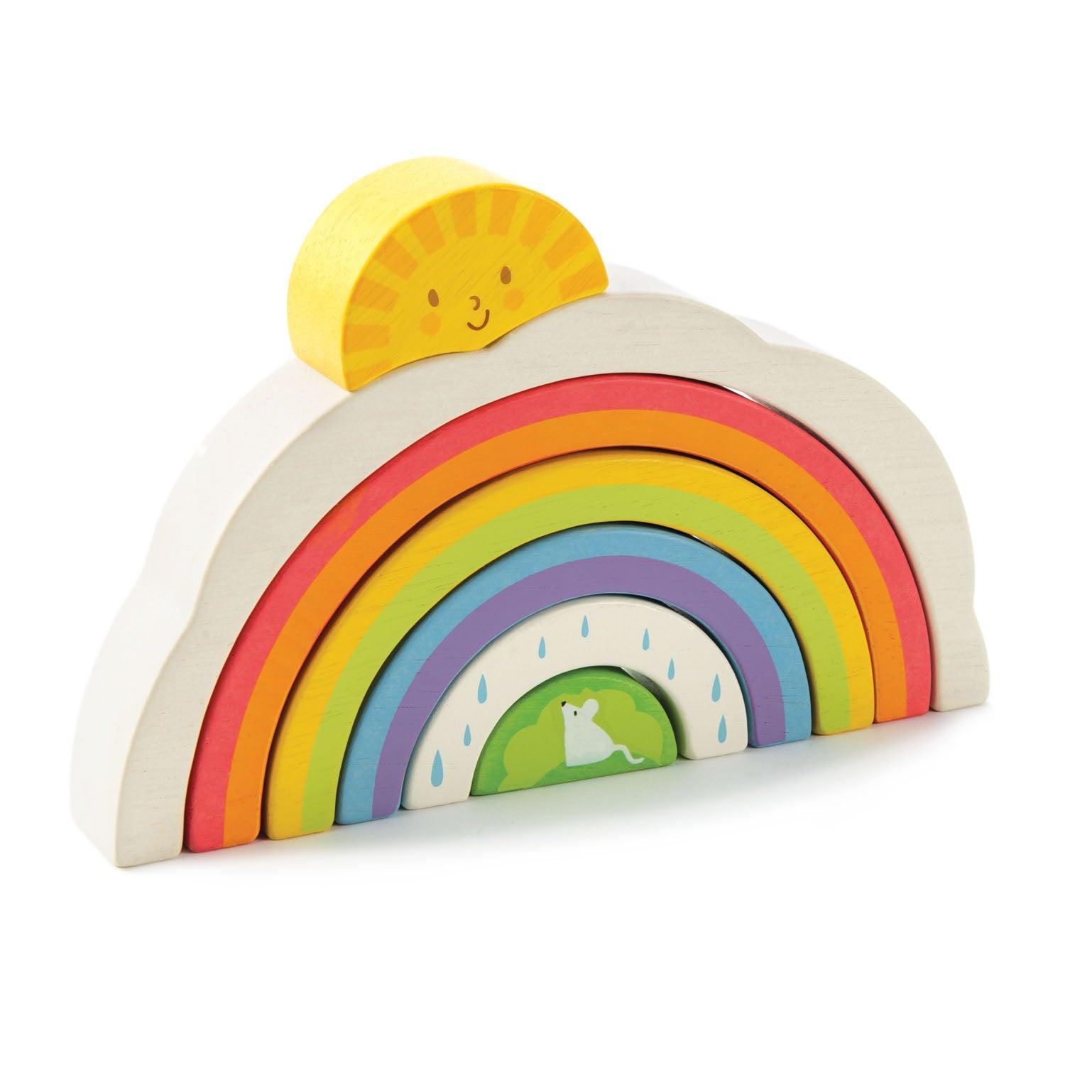 Montessori Tender Leaf Rainbow Tunnel Stacking Toys
