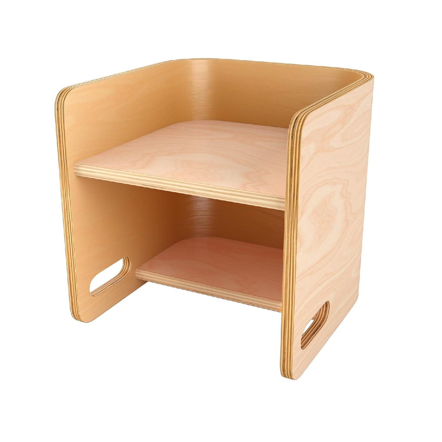 Montessori ECR4Kids Bentwood Multipurpose Cube Chair Natural