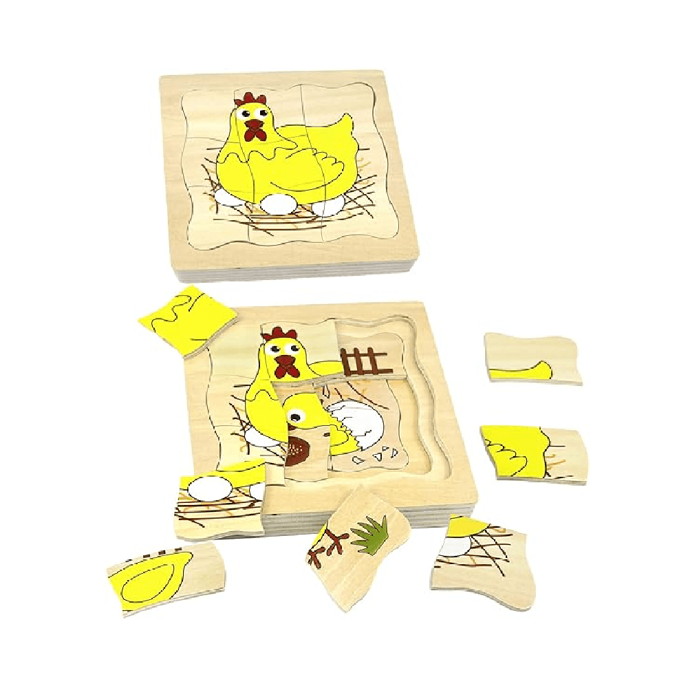 Montessori Xylolin Layer Puzzle Life Cycle of Chicken