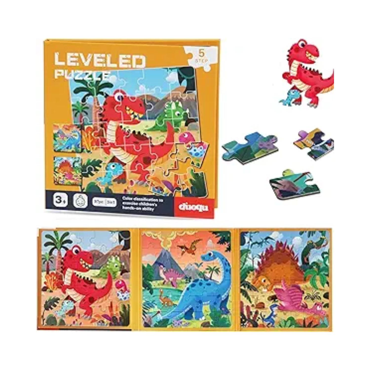 Montessori LEFIMOT Magnetic Puzzle Dinosaur Yellow