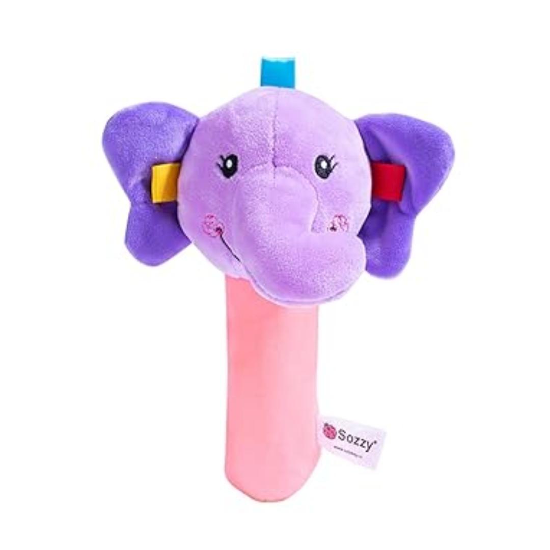 Montessori Jollybaby Plush Squeaker Stick Elephant