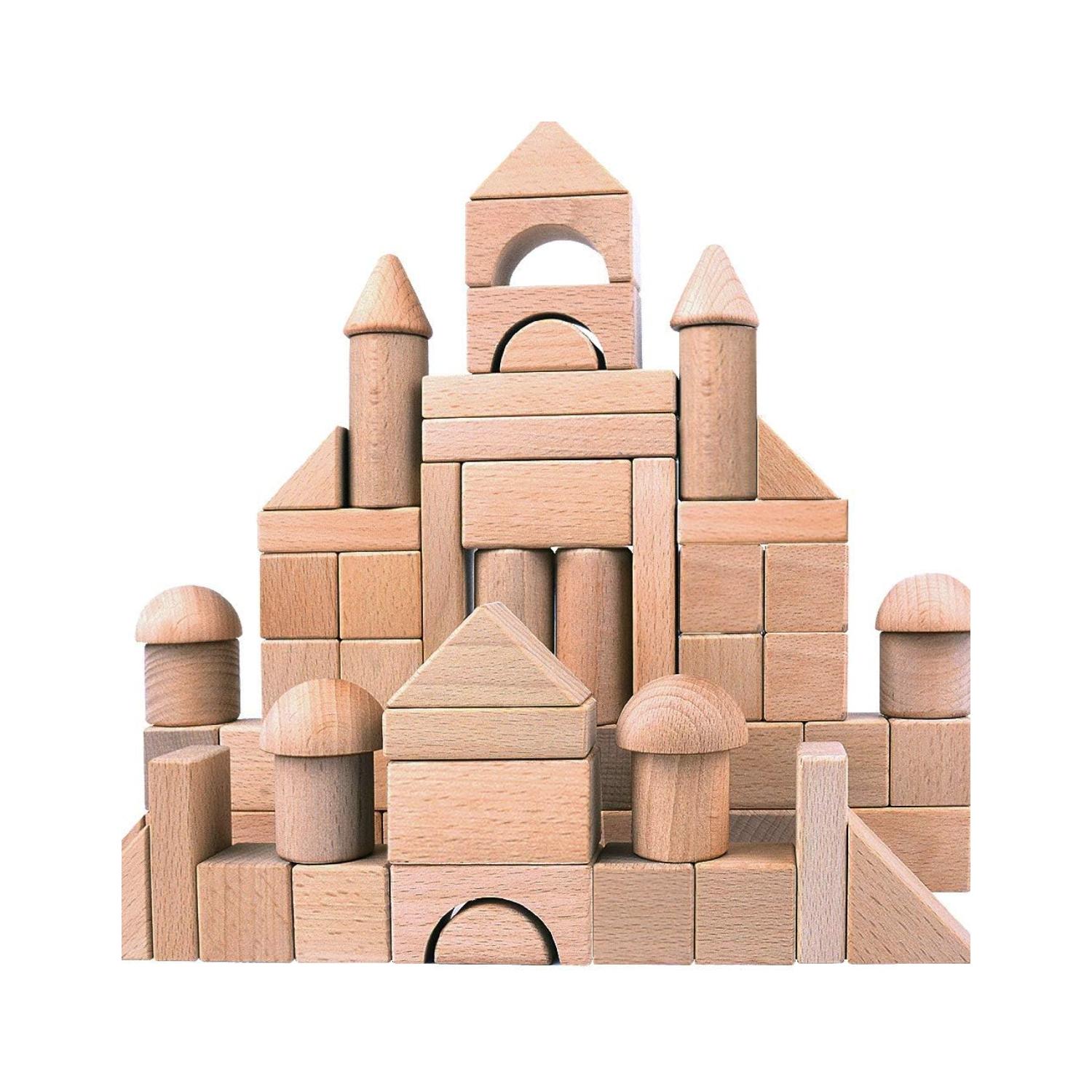 Montessori Migargle Wooden Building Blocks Set Natural