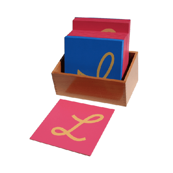 Montessori E&O Montessori Cursive Sandpaper Capitals With Box
