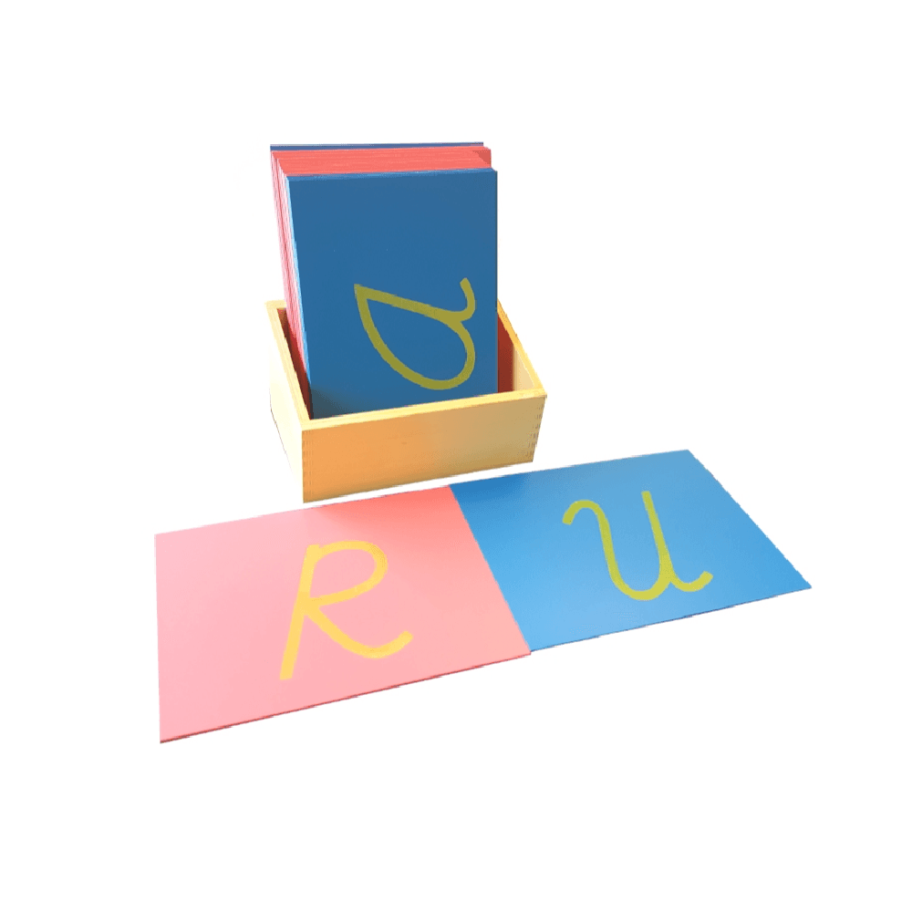 Montessori IFIT Cursive Sandpaper Capitals With Box