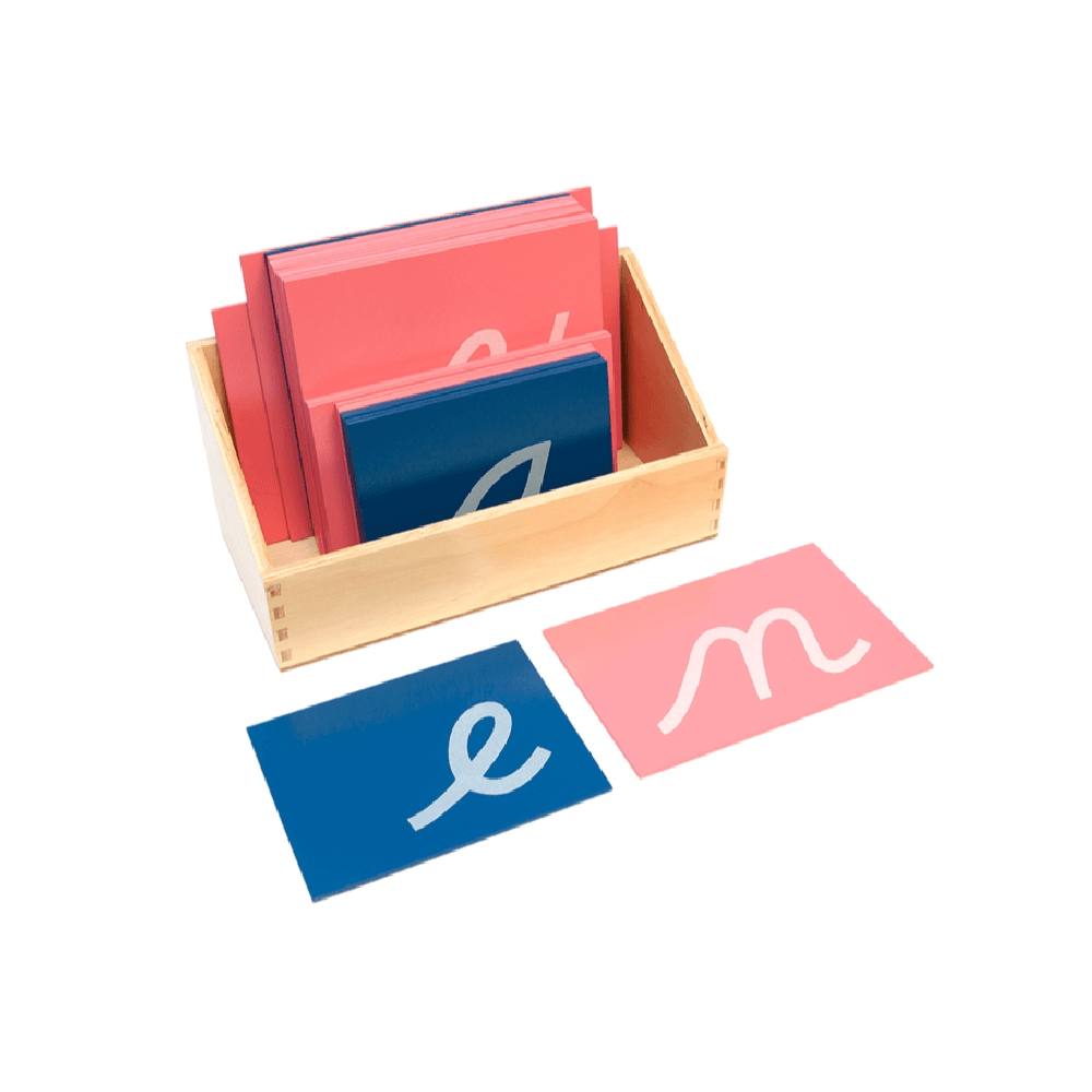 Montessori Alison's Montessori Lowercase Cursive Sandpaper Letters With Box